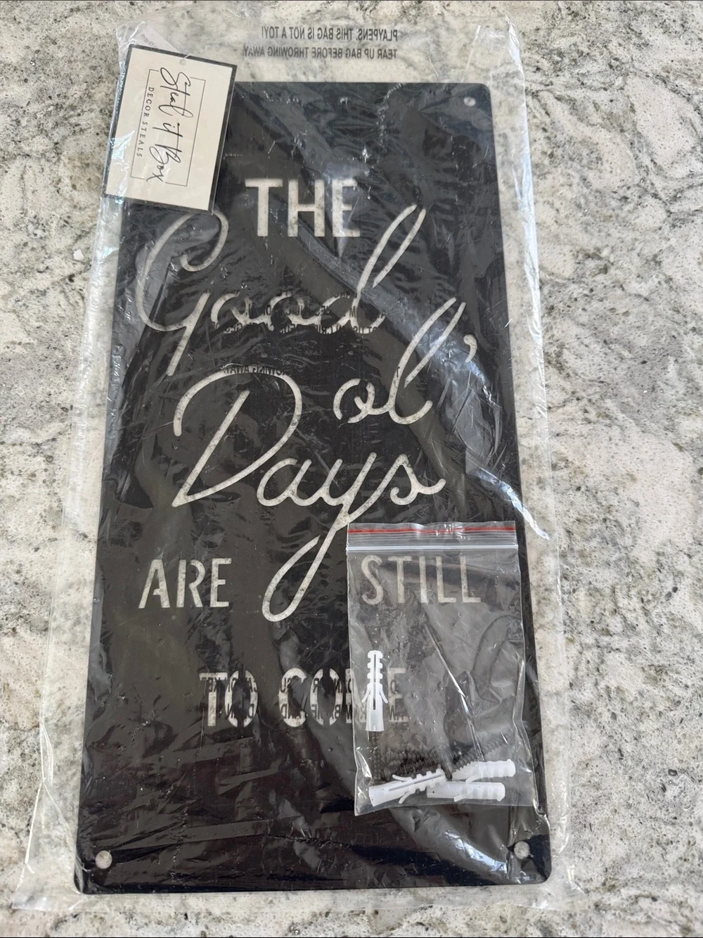 Black 'The Good Ol' Days Are Still To Come' Wall Sign